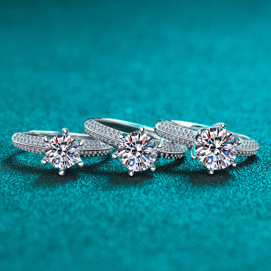 S925 Sterling Silver Ring Women's Pt950 Gold