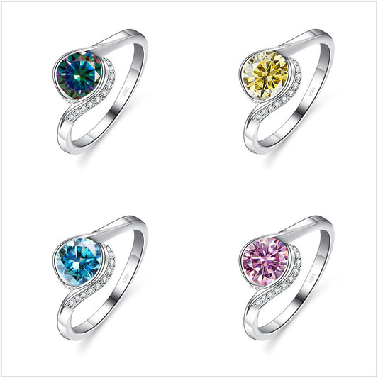 Moissanite Ring S925 Women's Sterling Silver
