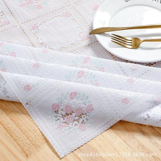 Thickened European-style PVC Tablecloth Oil-resistant And Dirty-resistant Square Tablecloth Rectangular Dining Table Mat Disposable Plastic Coffee Table Fabric