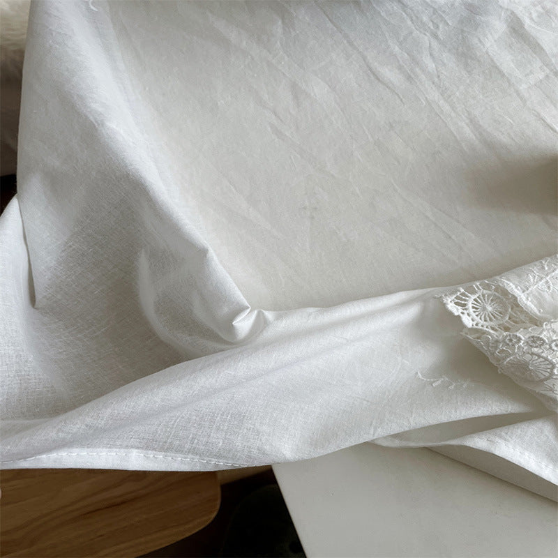 Cross-border French Style White Phoenix Tail Lace Tablecloth Fresh High-grade Light Luxury Cotton Table Cloth Home Wedding Party