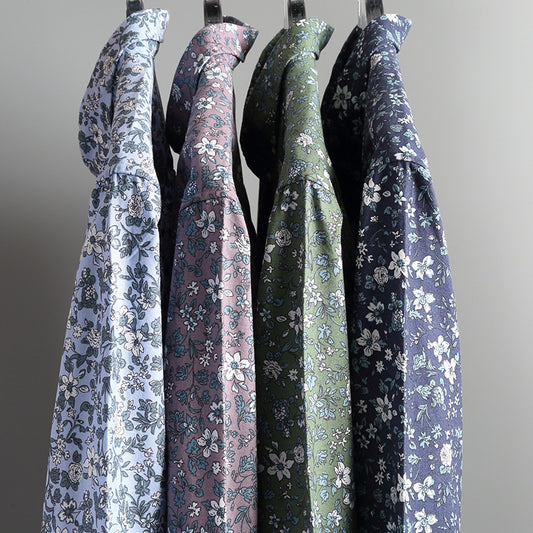 2025 Spring New Printed Cardigan Shirt Cotton Oxford Long-Sleeved Lapel Casual Trendyy Youth Shirt For Men