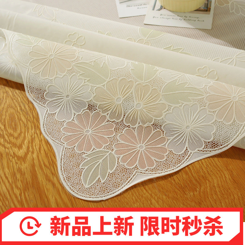 Pvc Tablecloth Waterproof, Heat-Resistant, Oil-Proof, Washable, Rectangular Plastic Coffee Table Mat, New Chinese Style