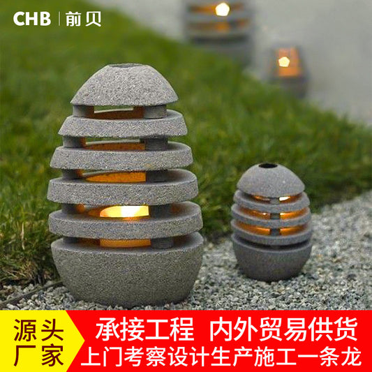 Outdoor Japanese Zen Simulation Egg Lamp Garden Villa Garden Lamp Outdoor Waterproof Landscape Lamp Simple Lawn Lamp