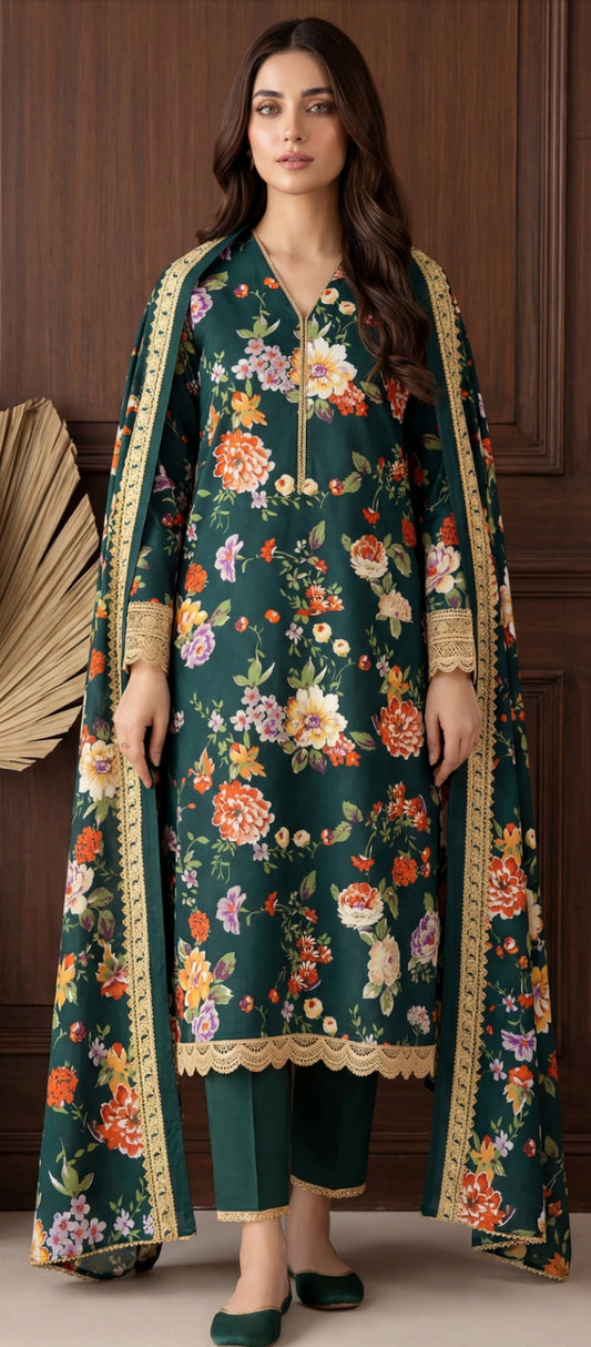 Lawn three piece suits