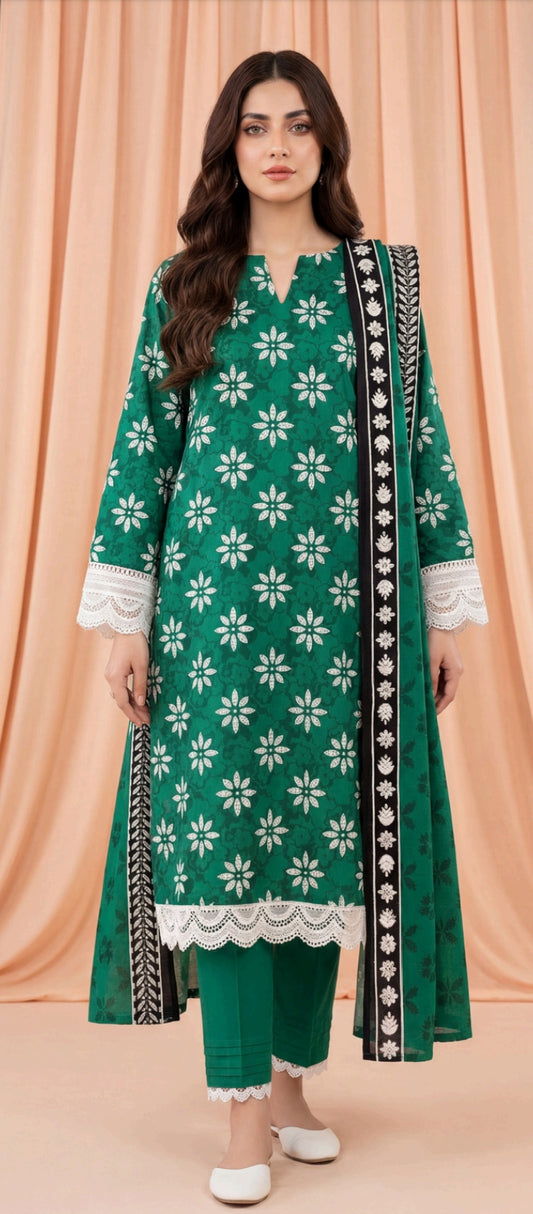 Lawn three piece suits